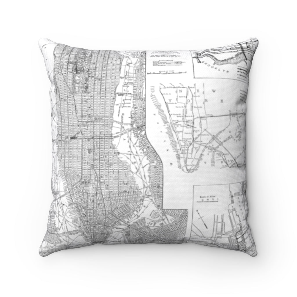 Map of New York Pillow